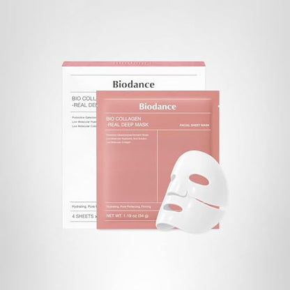 Bio-Collagen Real Deep Mask, Hydrating, Pore Minimizing, Elasticity, Plumping Improvement, Korean Skin Care
