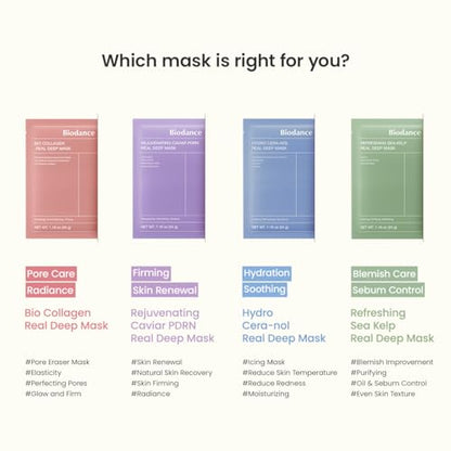 Bio-Collagen Real Deep Mask, Hydrating, Pore Minimizing, Elasticity, Plumping Improvement, Korean Skin Care