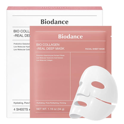 Bio-Collagen Real Deep Mask, Hydrating, Pore Minimizing, Elasticity, Plumping Improvement, Korean Skin Care