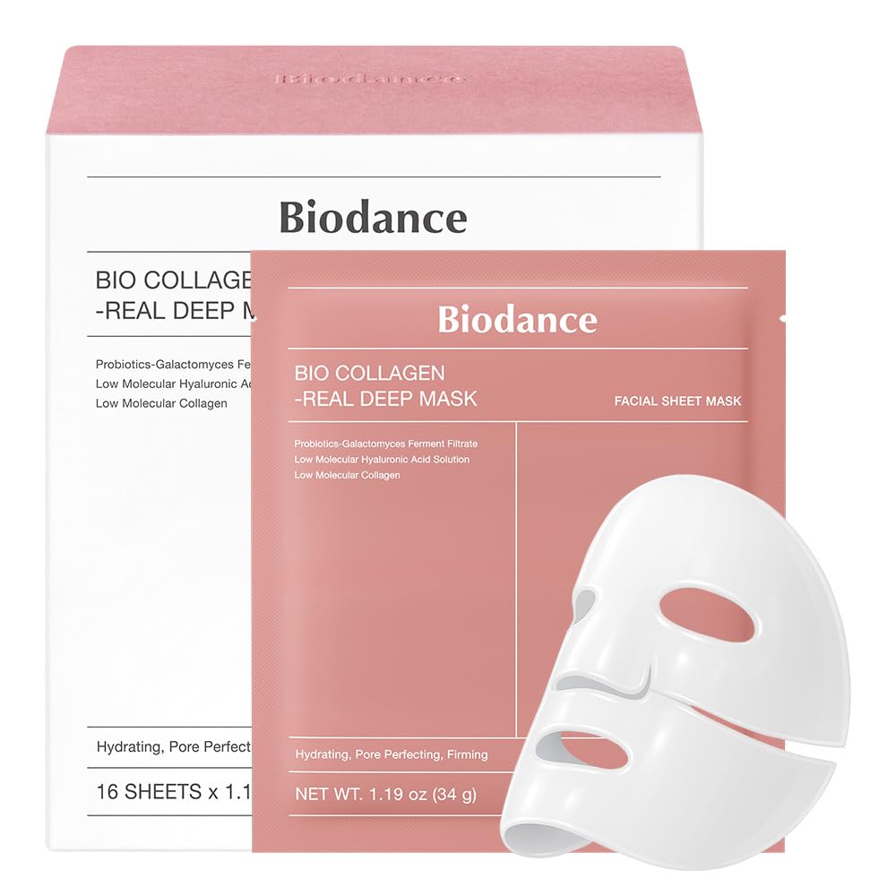Bio-Collagen Real Deep Mask, Hydrating, Pore Minimizing, Elasticity, Plumping Improvement, Korean Skin Care