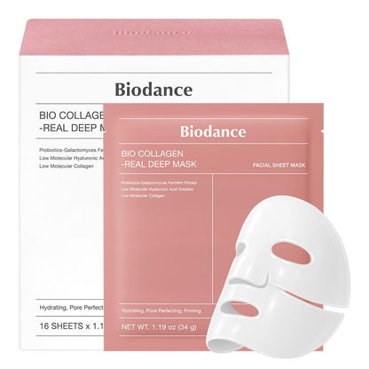 Bio-Collagen Real Deep Mask, Hydrating, Pore Minimizing, Elasticity, Plumping Improvement, Korean Skin Care