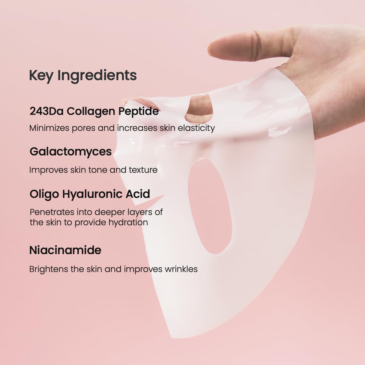 Bio-Collagen Real Deep Mask, Hydrating, Pore Minimizing, Elasticity, Plumping Improvement, Korean Skin Care