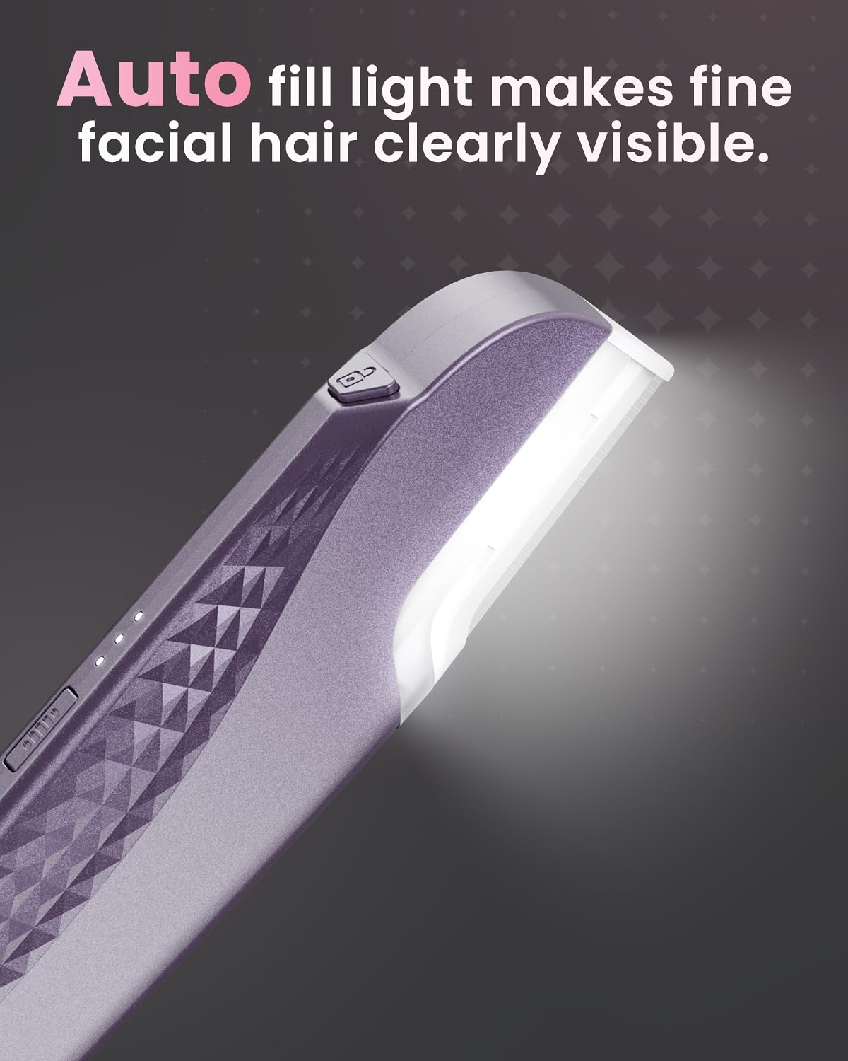 Dermaplane Razor For Facial Hair Removal with Led Light, Rechargeable Sonic smooth Facial Hair Remover with 8 Replacement Blades