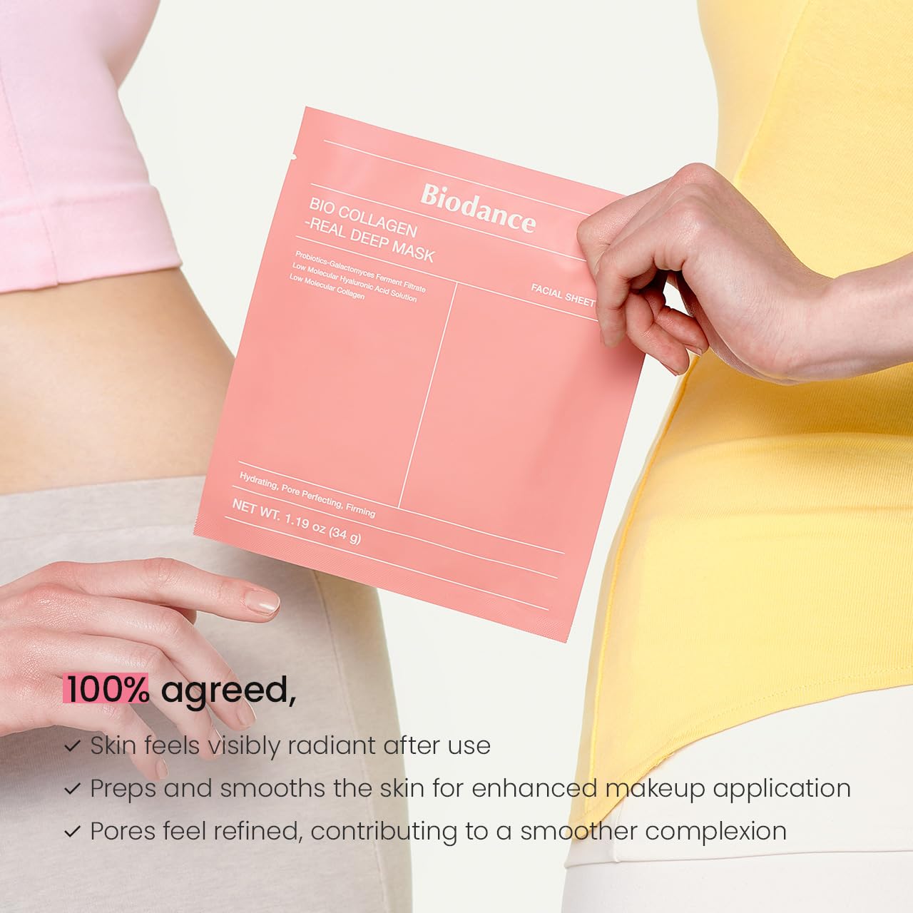 Bio-Collagen Real Deep Mask, Hydrating, Pore Minimizing, Elasticity, Plumping Improvement, Korean Skin Care