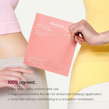 Bio-Collagen Real Deep Mask, Hydrating, Pore Minimizing, Elasticity, Plumping Improvement, Korean Skin Care