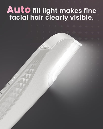 Dermaplane Razor For Facial Hair Removal with Led Light, Rechargeable Sonic smooth Facial Hair Remover with 8 Replacement Blades
