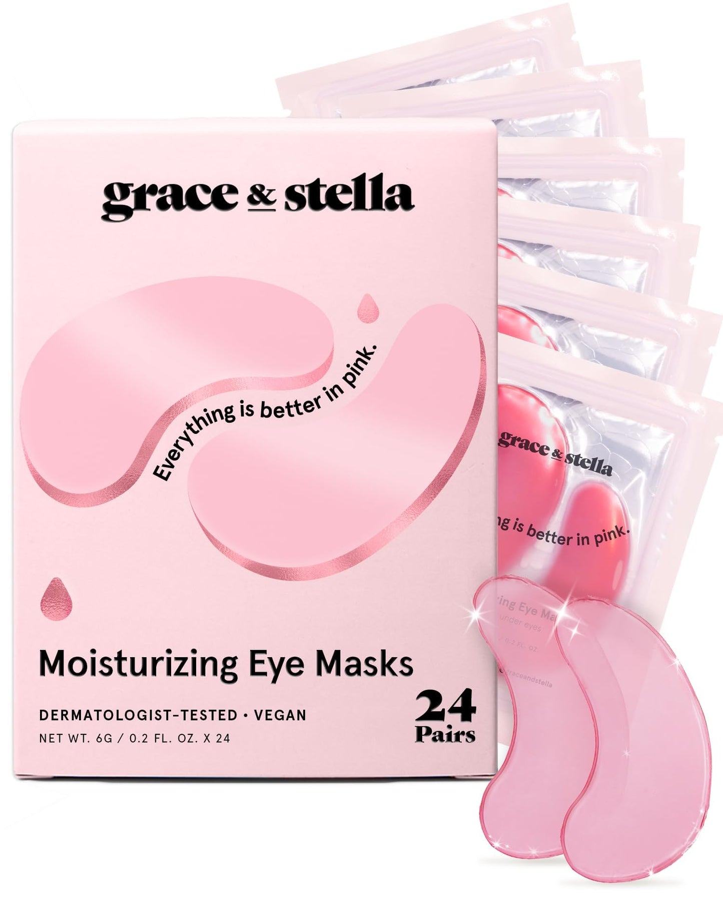 Award Winning Under Eye Mask Reduce Dark Circles, Puffy Eyes, Undereye Bags, Wrinkles, Gel Under Eye Patches, Birthday Gifts for Women - Vegan (24 Pairs, Blue)