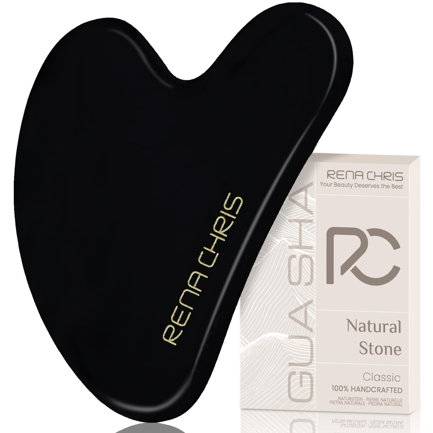Jade Stone Guasha Tool for Facial Massager for Jawline Sculpting and Puffiness Reducing