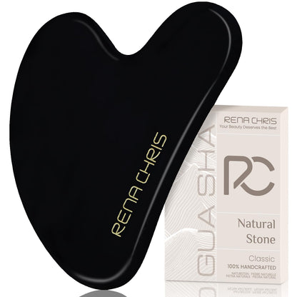 Jade Stone Guasha Tool for Facial Massager for Jawline Sculpting and Puffiness Reducing