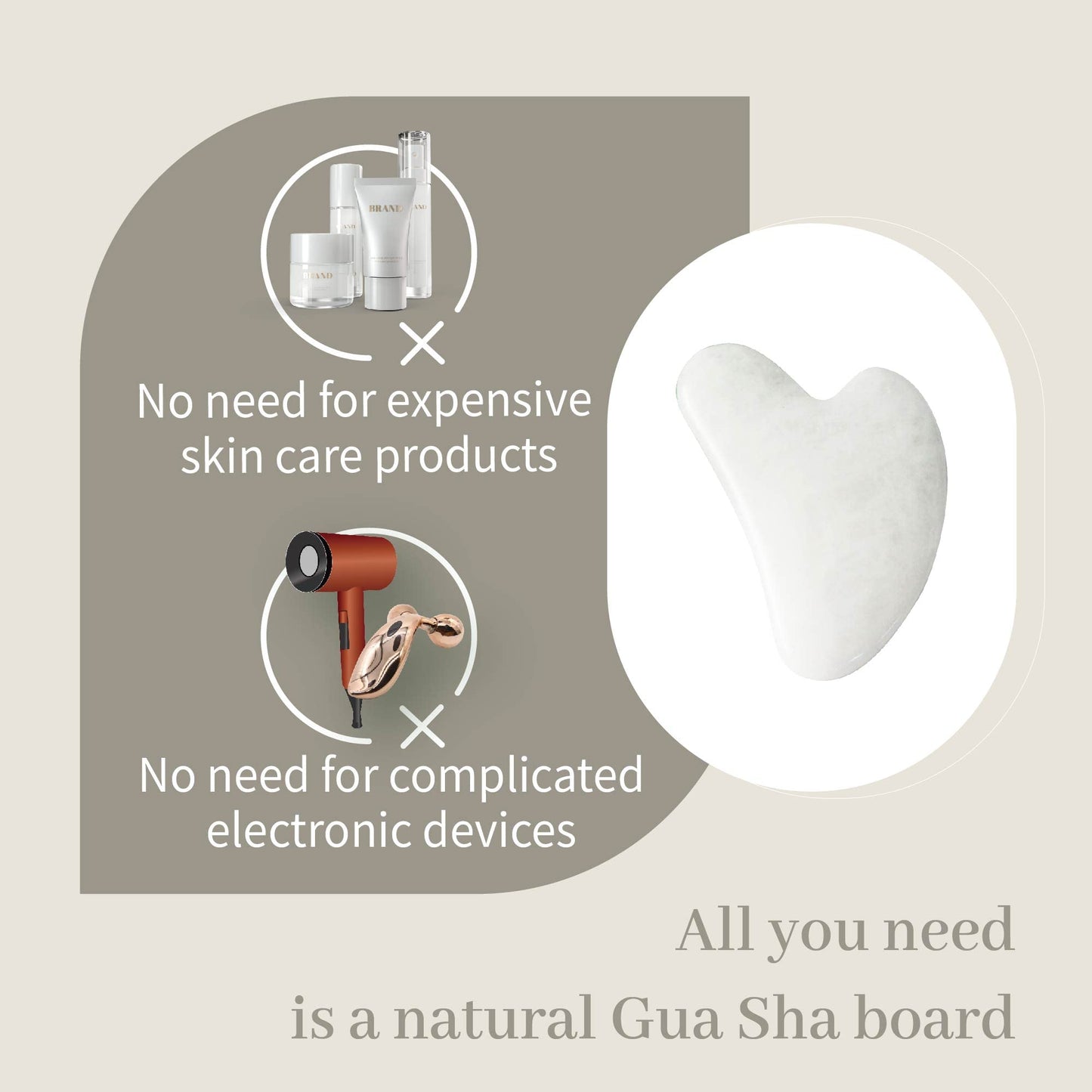 Jade Stone Guasha Tool for Facial Massager for Jawline Sculpting and Puffiness Reducing