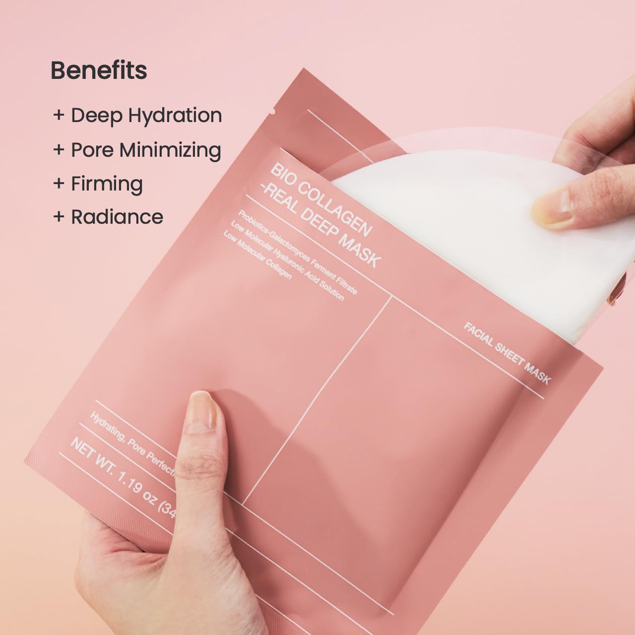 Bio-Collagen Real Deep Mask, Hydrating, Pore Minimizing, Elasticity, Plumping Improvement, Korean Skin Care
