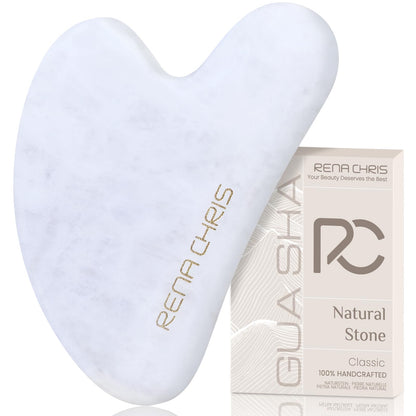 Jade Stone Guasha Tool for Facial Massager for Jawline Sculpting and Puffiness Reducing