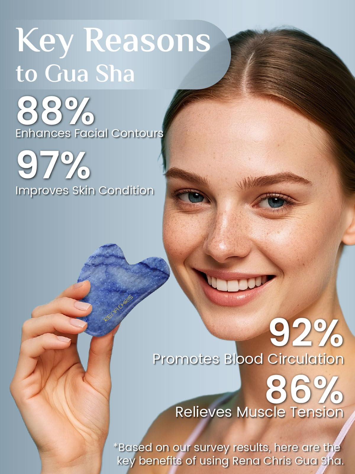Jade Stone Guasha Tool for Facial Massager for Jawline Sculpting and Puffiness Reducing