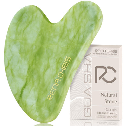 Jade Stone Guasha Tool for Facial Massager for Jawline Sculpting and Puffiness Reducing