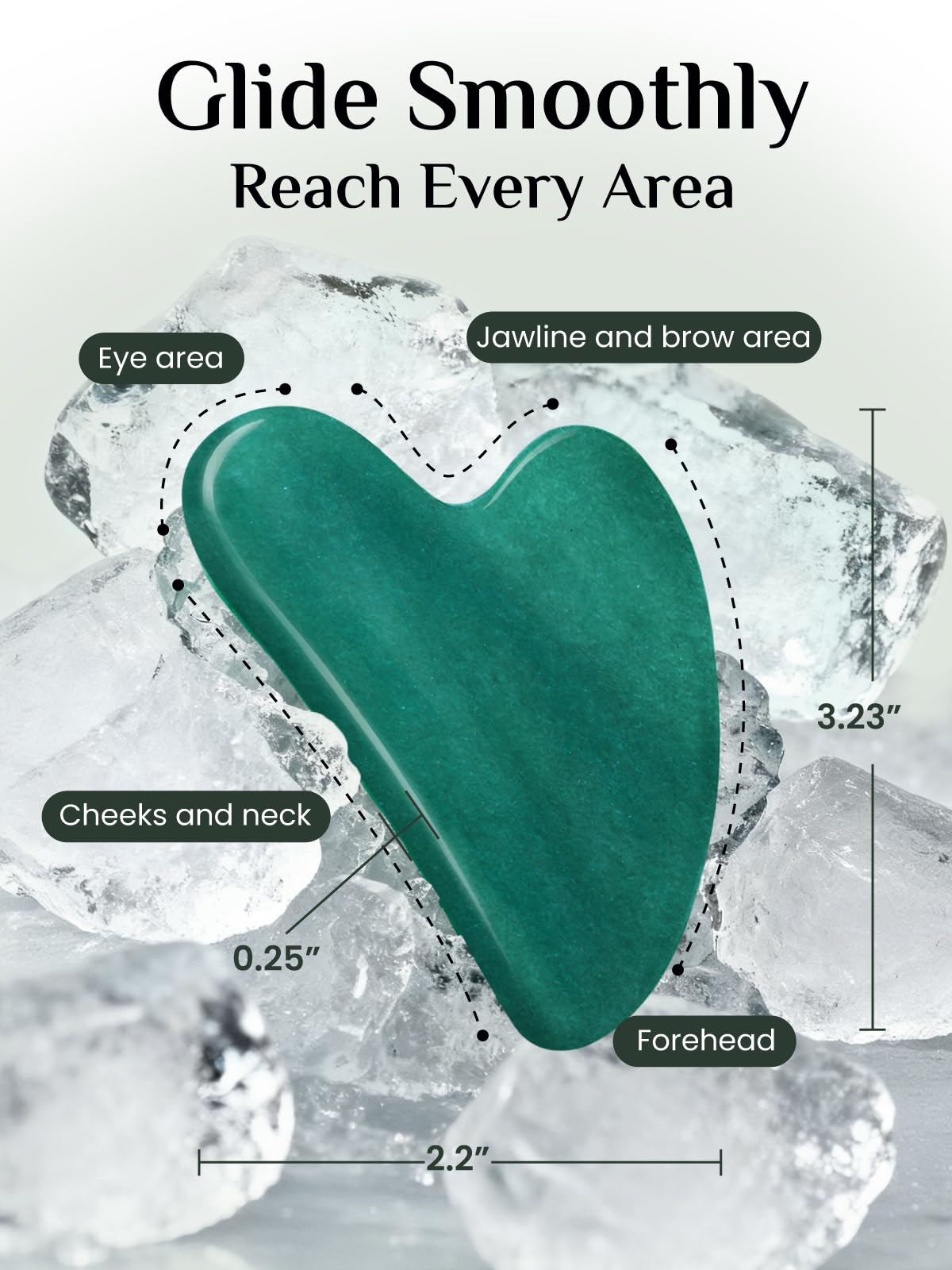 Jade Stone Guasha Tool for Facial Massager for Jawline Sculpting and Puffiness Reducing