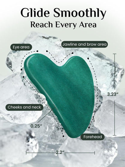 Jade Stone Guasha Tool for Facial Massager for Jawline Sculpting and Puffiness Reducing