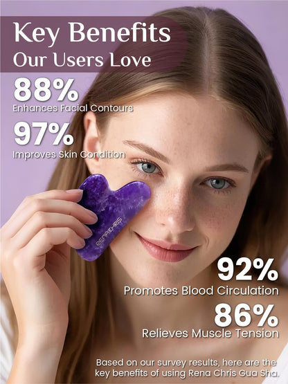 Jade Stone Guasha Tool for Facial Massager for Jawline Sculpting and Puffiness Reducing