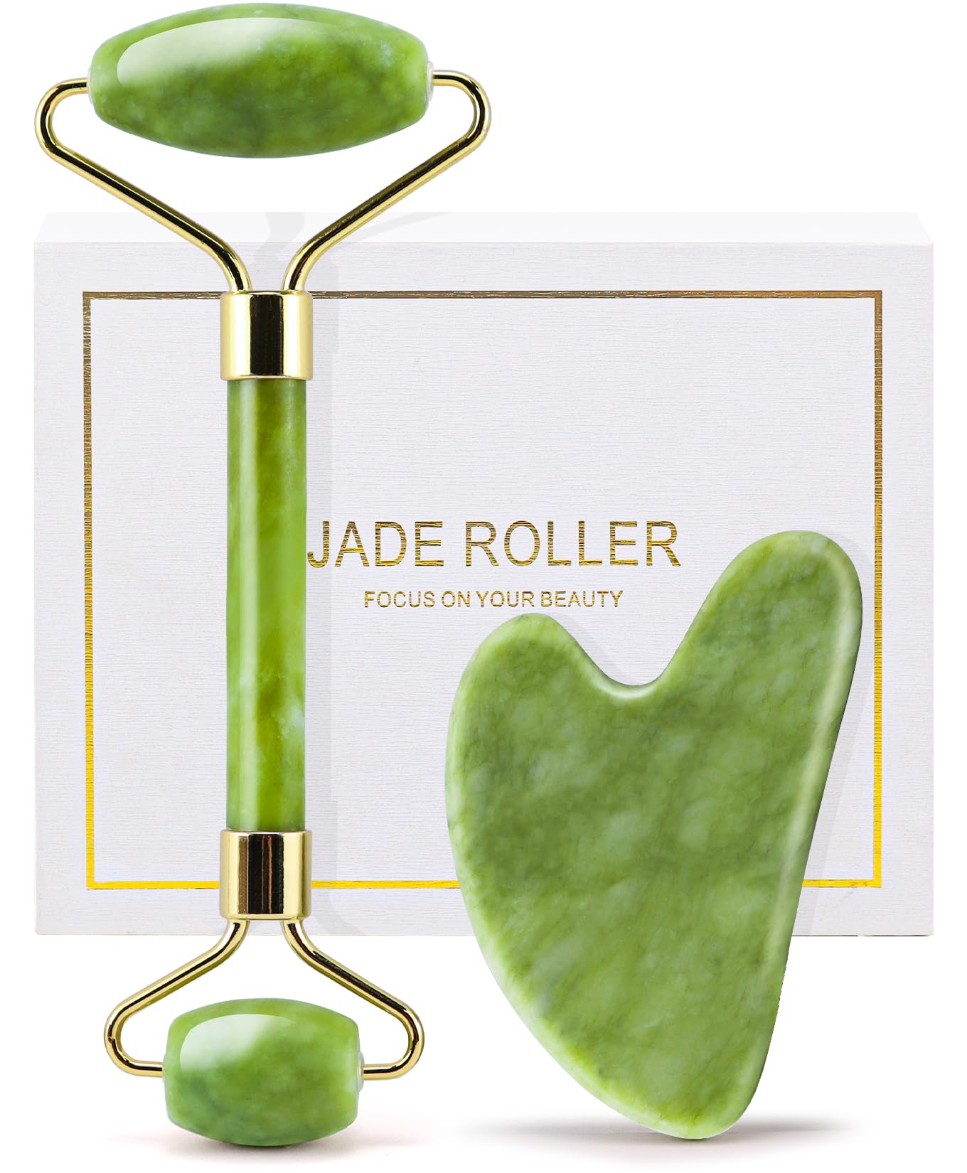 Rose Quartz Face Roller & Gua Sha Facial Tool Set