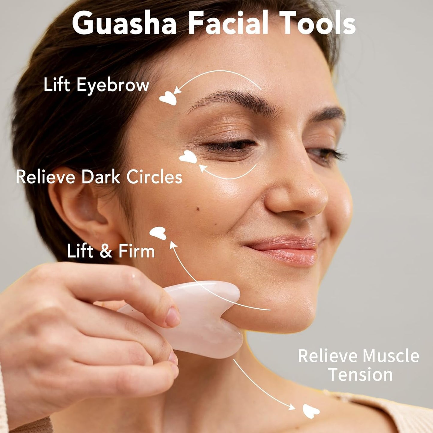 Rose Quartz Face Roller & Gua Sha Facial Tool Set