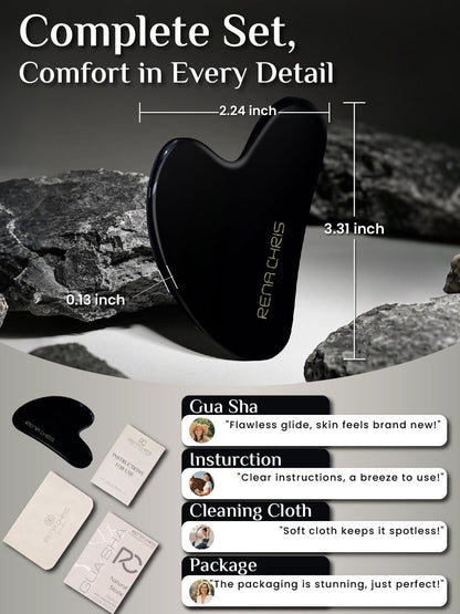 Jade Stone Guasha Tool for Facial Massager for Jawline Sculpting and Puffiness Reducing