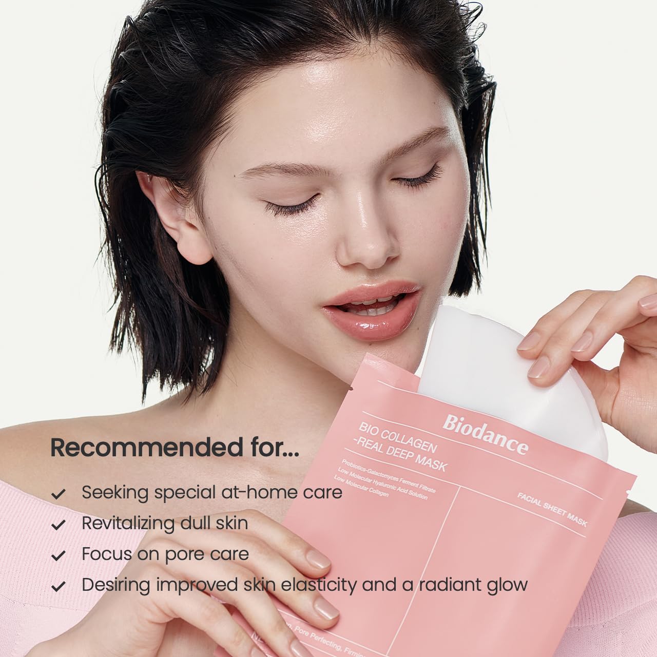 Bio-Collagen Real Deep Mask, Hydrating, Pore Minimizing, Elasticity, Plumping Improvement, Korean Skin Care