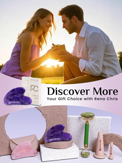 Jade Stone Guasha Tool for Facial Massager for Jawline Sculpting and Puffiness Reducing