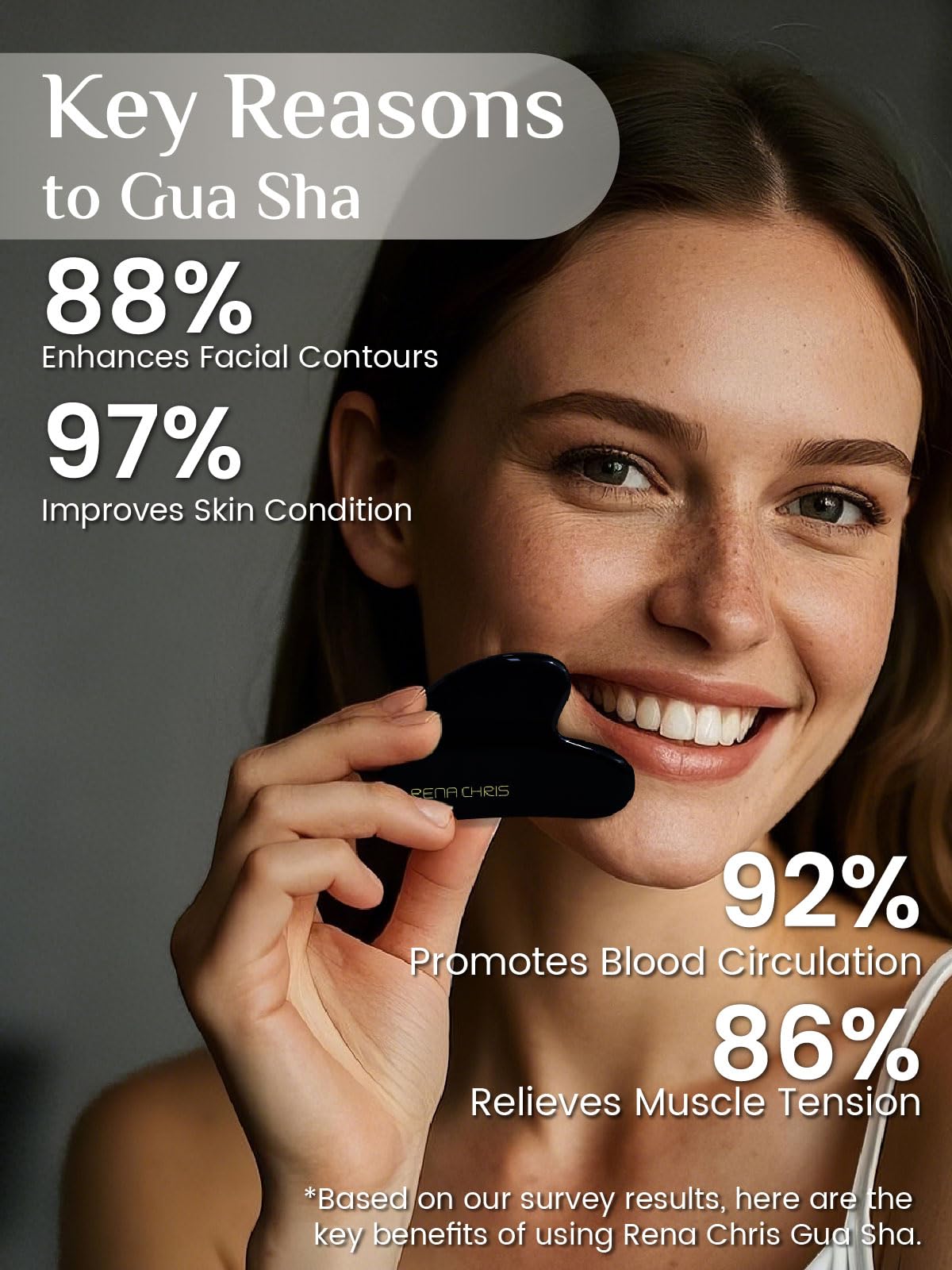 Jade Stone Guasha Tool for Facial Massager for Jawline Sculpting and Puffiness Reducing