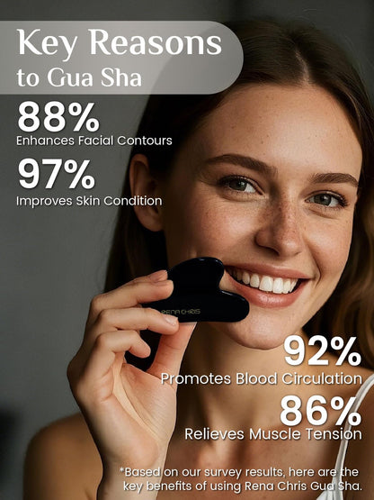 Jade Stone Guasha Tool for Facial Massager for Jawline Sculpting and Puffiness Reducing