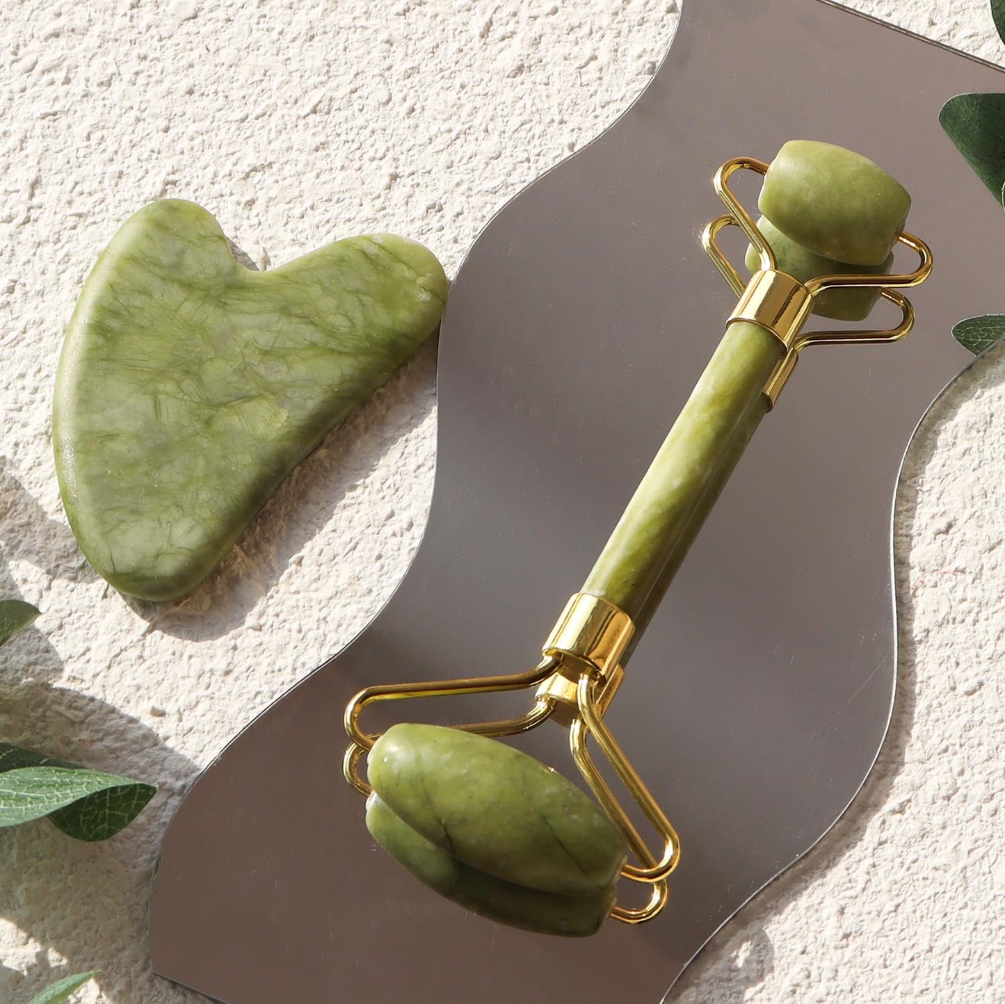 Rose Quartz Face Roller & Gua Sha Facial Tool Set