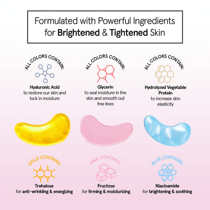Award Winning Under Eye Mask Reduce Dark Circles, Puffy Eyes, Undereye Bags, Wrinkles, Gel Under Eye Patches, Birthday Gifts for Women - Vegan (24 Pairs, Blue)