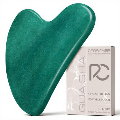 Jade Stone Guasha Tool for Facial Massager for Jawline Sculpting and Puffiness Reducing