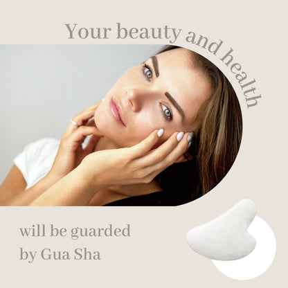 Jade Stone Guasha Tool for Facial Massager for Jawline Sculpting and Puffiness Reducing