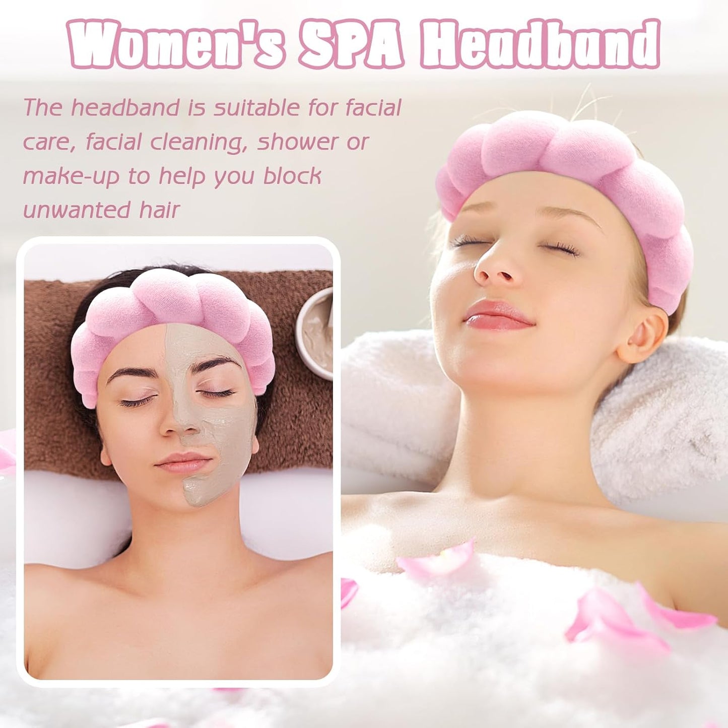 Spa Headband for Washing Face Wristband Set