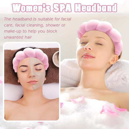 Spa Headband for Washing Face Wristband Set