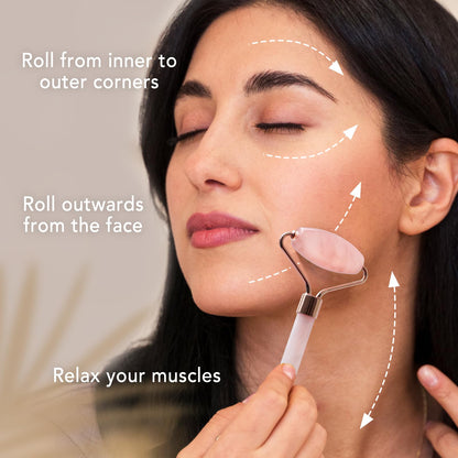 Rose Quartz Face Roller & Gua Sha Facial Tool Set