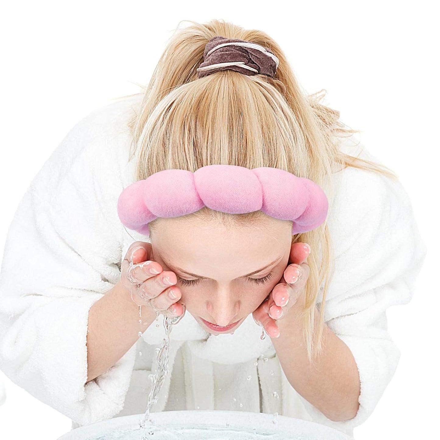Spa Headband for Washing Face Wristband Set